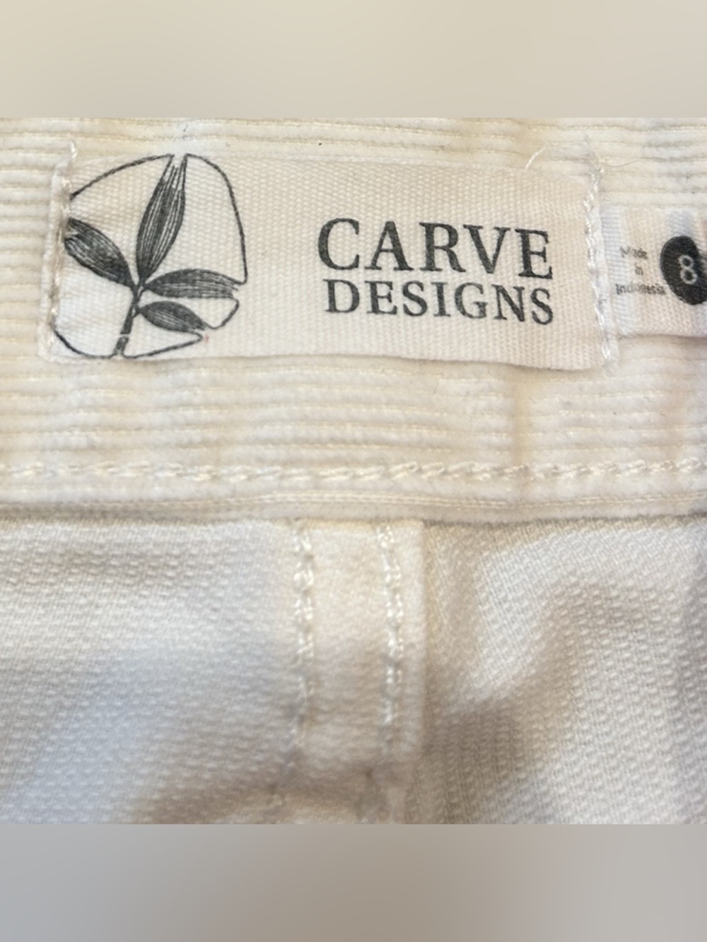 Carve Designs Oahu 4” Corduroy Shorts | Cloud (White) | Size 8 - Picture 4 of 5